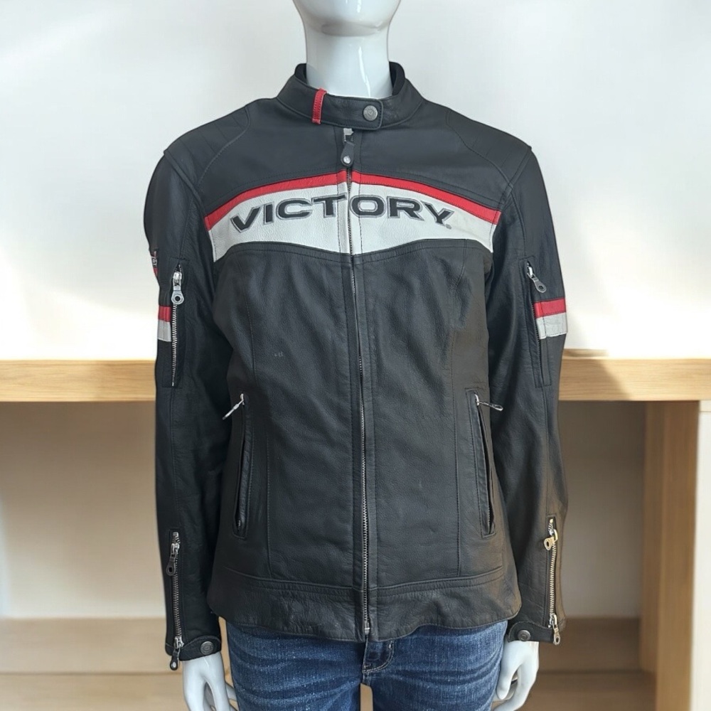 Woman’s Victory Motorcycle Leather Riding Jacket Size Medium